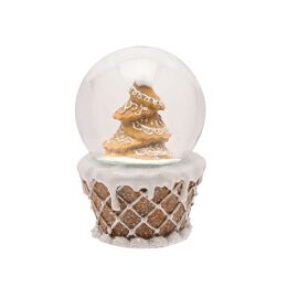 **MULTI 6** Santa & Friends Gingerbread Tree Snow Globe - 10cm