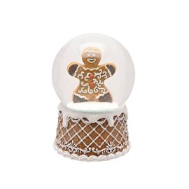 Santa & Friends Gingerbread Tree Snow Globe - 14cm