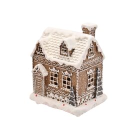 Santa & Friends Light Up Gingerbread House - 17cm