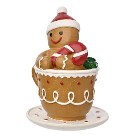 **MULTI 4** Santa & Friends Gingerbread Teacup Decoration