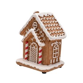 Santa and Friends Light Up Gingerbread Candy Cane House