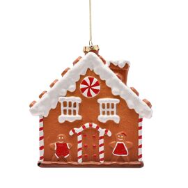 **MULTI 6** Santa & Friends Tree Decoration - Large Gingerbread House