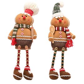 **ASTD MULTI 2** Santa & Friends  Chef Gingerbread With Long Legs - 59cm