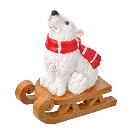 **MULTI 6** Santa & Friends Blizzard the Polar Bear with Sledge