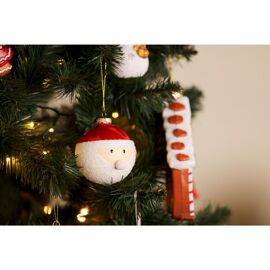 **MULTI 6** Glass Tree Decoration - Santa