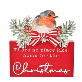 Robin Mantle Plaque 'No Place Like Home'