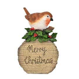 **MULTI 2**Robin Sitting On A Log Figurine