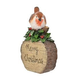 **MULTI 2**Robin Sitting On A Log Figurine