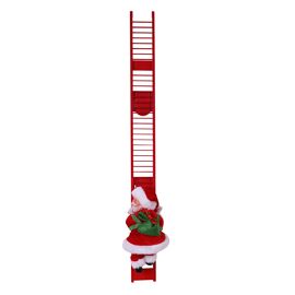 Santa Claus Climbing Ladder With Music