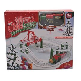 **MULTI 6** Toy Shop 37pc Battery Operated Christmas Train & Bridge