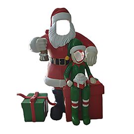 Christmas Scene Photo Prop Santa & Elf 170cm