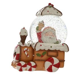 Santa & Friends Gingerbread Train with Santa Snowglobe - 65mm