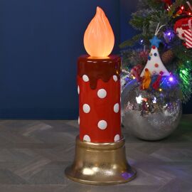 LED Large Resin Red Candle 9.8" x 9.8" x 21.5"