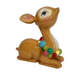 Resin Lying Animated Reindeer 15cm x 8.2cm x 15.6cm