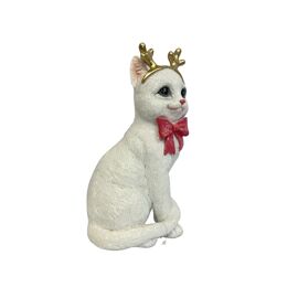 Polyresin Cat with Gold Antlers