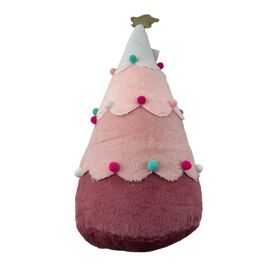 Christmas Tree Shaped Pillow with Pom Poms