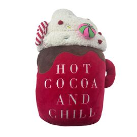 Hot Cocoa Cup Shaped Cushion with Embroidery