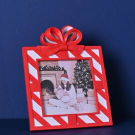 Resin Peppermint Candy Stripe Photo Frame 4"x 4"