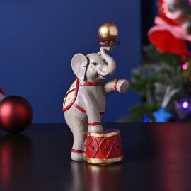 Resin Circus Elephant Stood on Drum