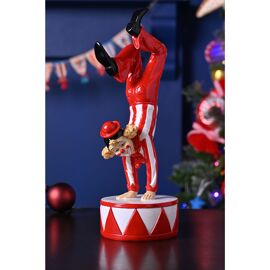 Resin Candystripe Clown Doing A Hand Stand