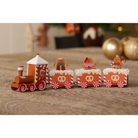 Wooden Gingerbread Train 20 x 4.5 x 2.5cm