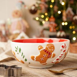 Ceramic Gingerbread Man Bowl - 22cm