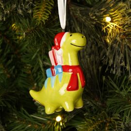 Green Dinosaur Hanging Decoration 3.5"