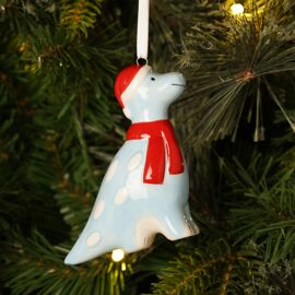 Blue Dinosaur with Spots Hanging Decoration 3.5"