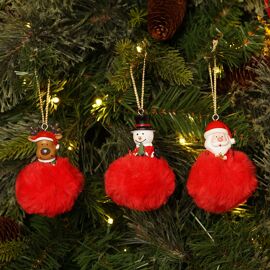 **ASTD MULTI 3** Hanging Decorations Santa, Snowman & Reindeer