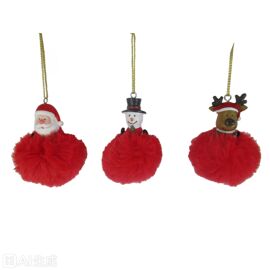 **ASTD MULTI 3** Hanging Decorations Santa, Snowman & Reindeer