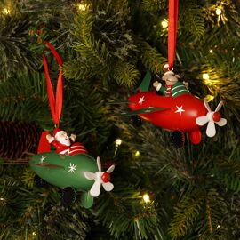 **ASTD MULTI 6** Metal  Aeroplane Hanging Tree Decoration