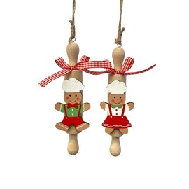 **ASTD MULTI 12** Mr & Mrs Gingerbread Hanging Decoration