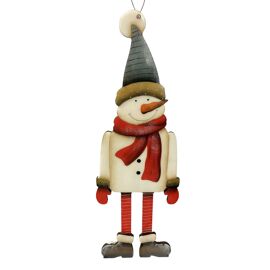 High Gloss Finish Hanging Snowman Decoration 43cm