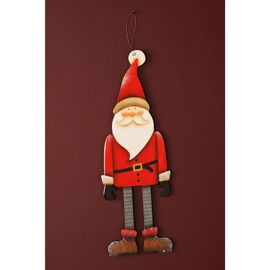 High Gloss Finish Hanging Santa Decoration 43cm