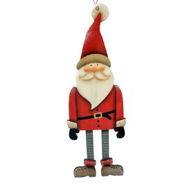 High Gloss Finish Hanging Santa Decoration 43cm