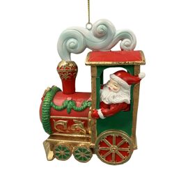 Resin Santa in Train Hanging Tree Decoration 13cm