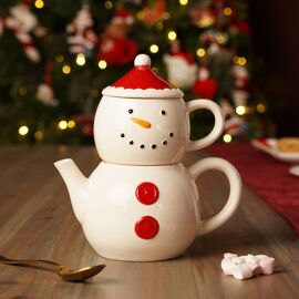 Snowman Tea For One Teapot & Mug Set