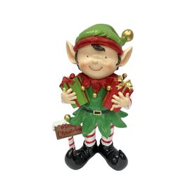 Large Elf Figurine With Presents 31.5cm