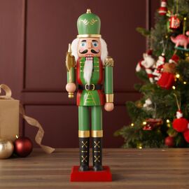 15" Musical Nutcracker Green & Red