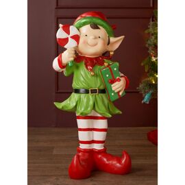 Large Elf Figurine With Presents 82cm