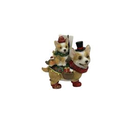 Resin Dog Figurine With Red Boots & Top Hat