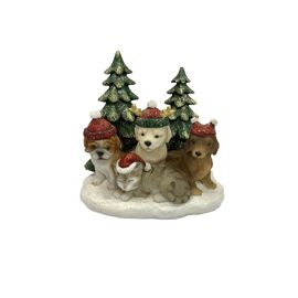 Resin LED Dog & Cat Figurine