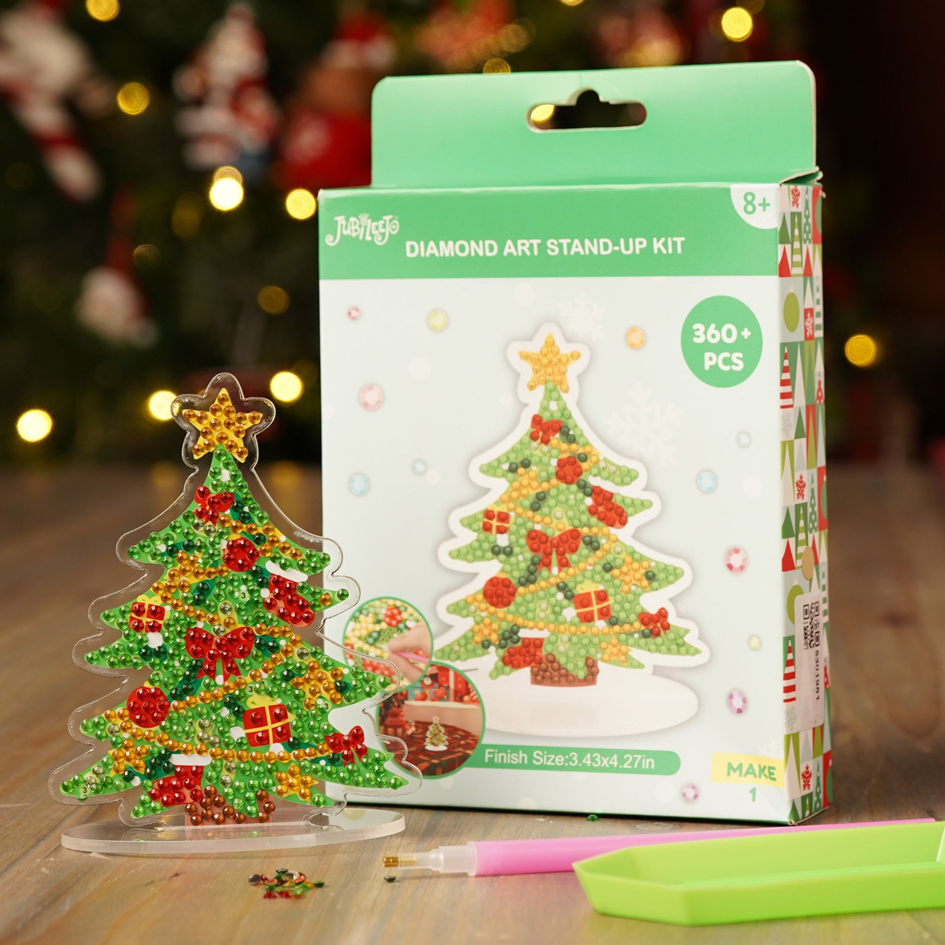 Christmas Tree Diamond Art Kit includes Acrylic Sheet, Acrylic