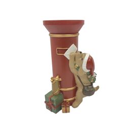 Regal Tidings Resin Post Box & Dog Decoration