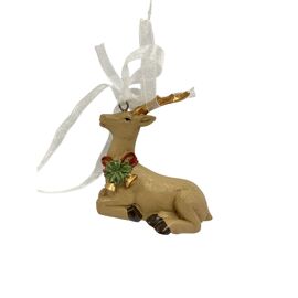 Regal Tidings Resin Reindeer Hanging Tree Decoration