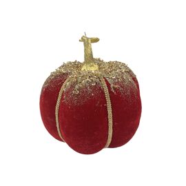 Regal Tidings Red & Gold Pumpkin Decoration