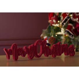 Regal Tidings Flock Mantel Plaque - Merry Christmas