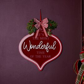 Regal Tidings Red Wall Plaque - It's The Most Wonderful Time Of The Year