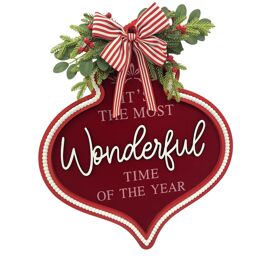 Regal Tidings Red Wall Plaque - It's The Most Wonderful Time Of The Year