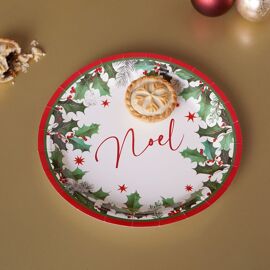 **MULTI 12** Set of 6 Round Paper Plates - Noel 9"